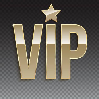 Seçkin, glitter etiketle VIP altın sembolü.