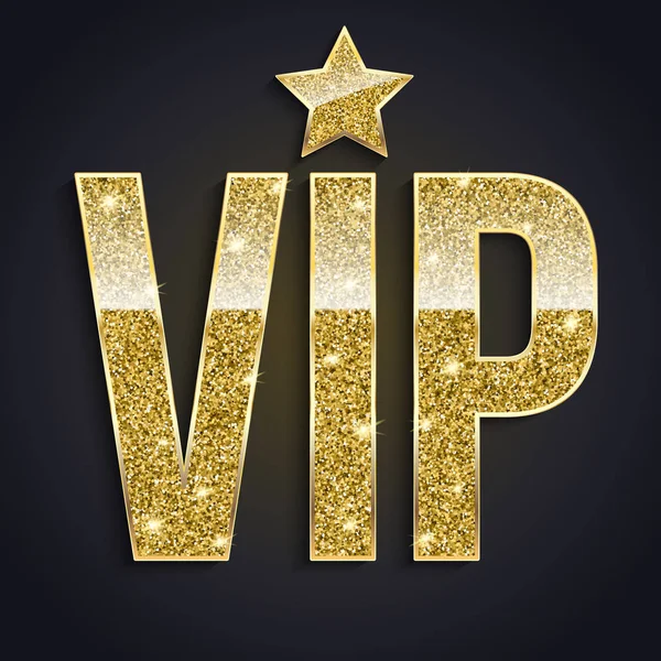 Seçkin, glitter etiketle VIP altın sembolü. — Stok Vektör
