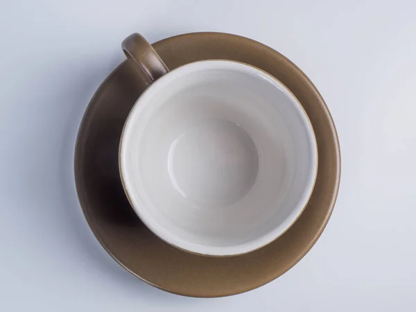 Coffe cup isolerad på vit bakgrund ovanifrån. — Stockfoto