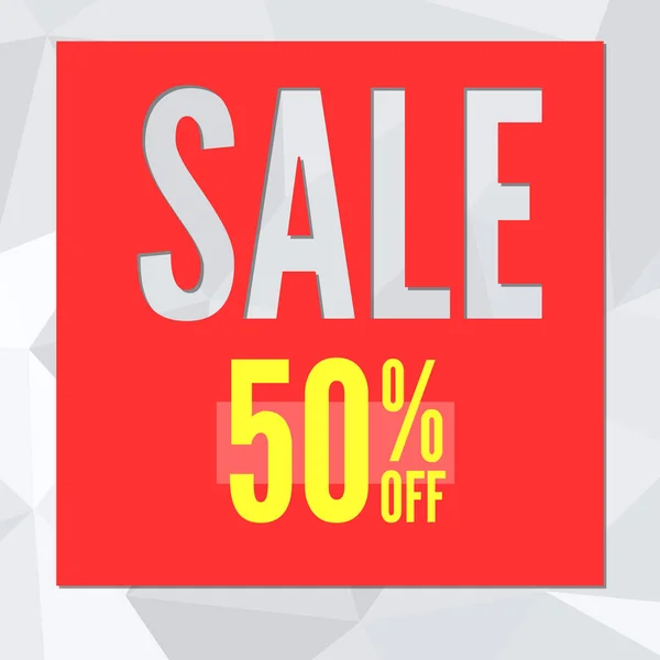 Sale banner on low poly background with typography for luxury sales offers. — Stock Vector