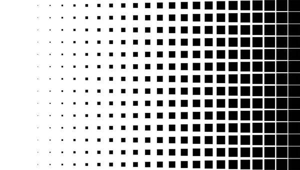 Hintergrund mit halbtonem Muster, quadratische Spot-Formen, Vintage oder Retro-Grafik — Stockvektor