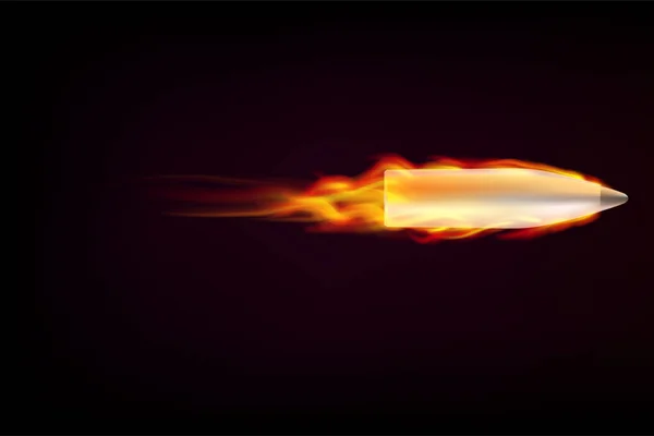 飞行的子弹，用红色的火焰的舌头 — 图库矢量图片