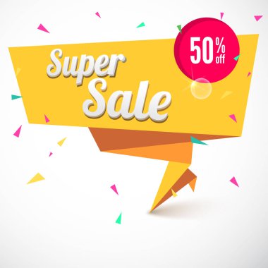 Süper satış origami afiş.
