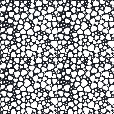 Kalp, Kalpler farklı boyutlarda, tebrik kartları için şablon simgelerin seamless modeli.