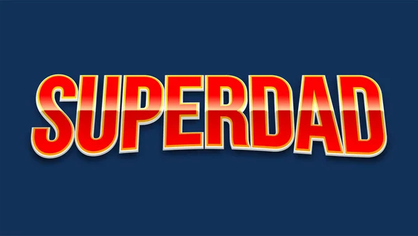 Super dad badge on blue background. — Stock Vector