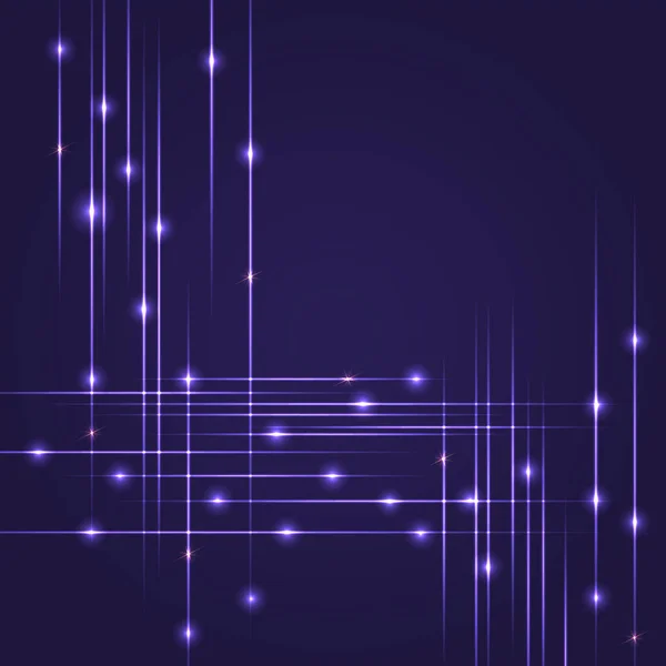 Hi-Tech background with glowing string. Luminous intersecting lines with shining dots. Abstract striped background with light effects. Template for flyers, cover, presentation or poster — Stock Vector