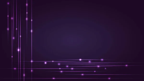 Hi-Tech background with glowing string. Luminous intersecting lines with shining dots. Abstract striped background with light effects. Template for flyers, cover, presentation or poster — Stock Vector