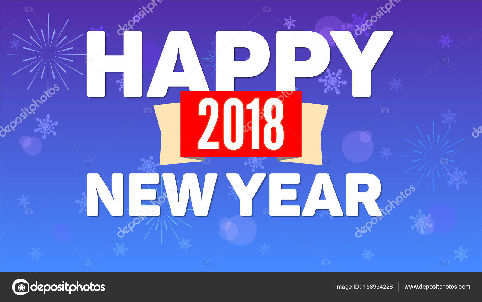 2018 Happy New Year Greeting Horizontal Poster On Night Sky Backdrop Fireworks Snow 2018 Happy New Year Greeting Horizontal Poster On Night Sky Backdrop Fireworks Snow