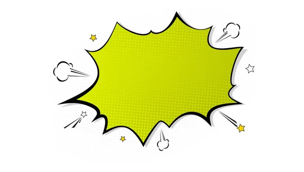 Pop Art Splash Hintergrund, Explosion in Comics Buch Stil, leere Layout-Vorlage mit Halbtonpunkten, Wolke und Balken isolierte Punktemuster auf weißem Hintergrund. Vektorvorlage für Werbung, Cover, Poster — Stockvektor