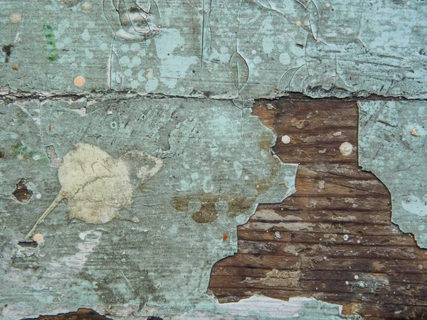 Ραγισμένα υφή της μπογιάς. Παλιό χρώμα στην ξύλινη επιφάνεια γκρο πλαν. Θέα από την κορυφή, μακρο φωτογραφία χρώματος υφή φόντου. — Φωτογραφία Αρχείου