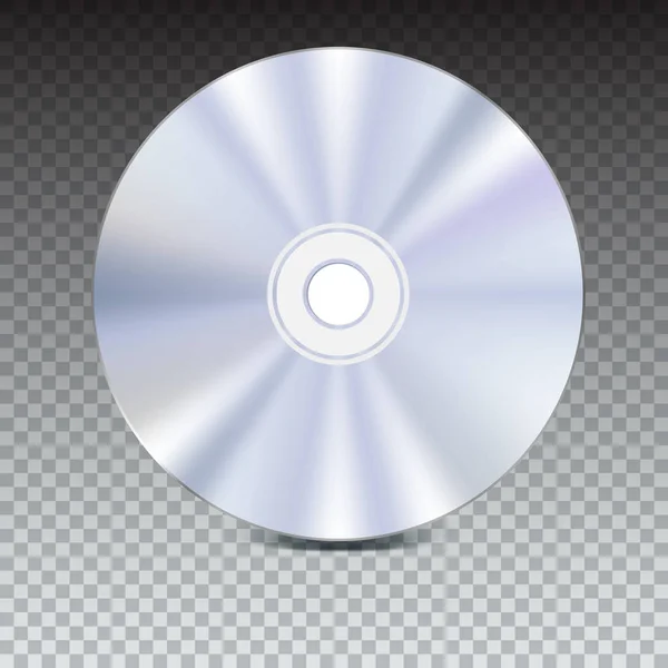 DVD oder CD. Blue-ray-Technologie Vektor 3D-Illustration. realistische, detaillierte, runde CD-Disk isoliert auf transparentem Hintergrund. Datentechnologie für Musik, Information und Software — Stockvektor