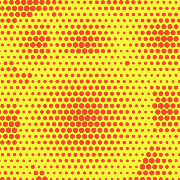 Abstract oranje gestippelde halftone achtergrond. Twee kleurenpatroon op gele achtergrond. Decoratieve sjabloon voor dekking, poster of het spandoek — Stockvector