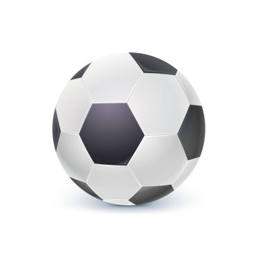 Ball oyun klasik futbol için detaylı simgesi. Beyaz arka plan üzerinde 3d illüstrasyon izole gerçekçi futbol topu