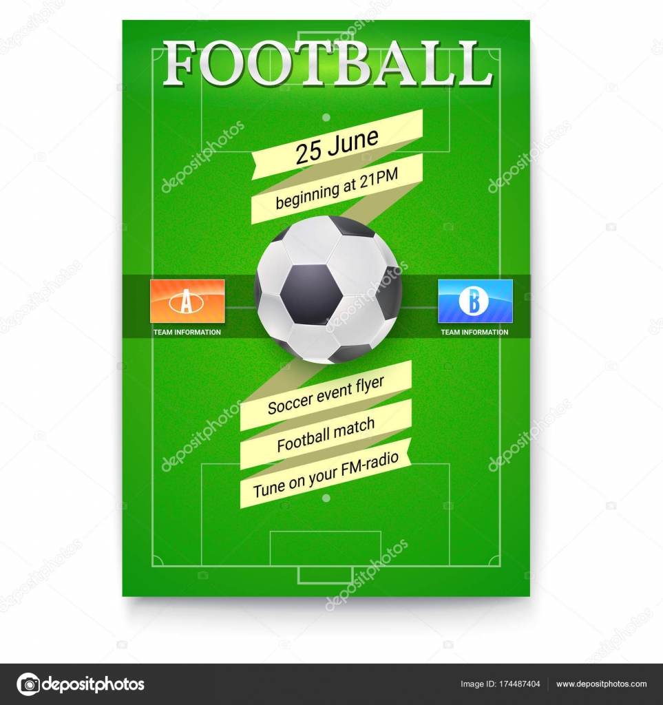 Cartaz de futebol ou futebol com design de texto. Modelo para