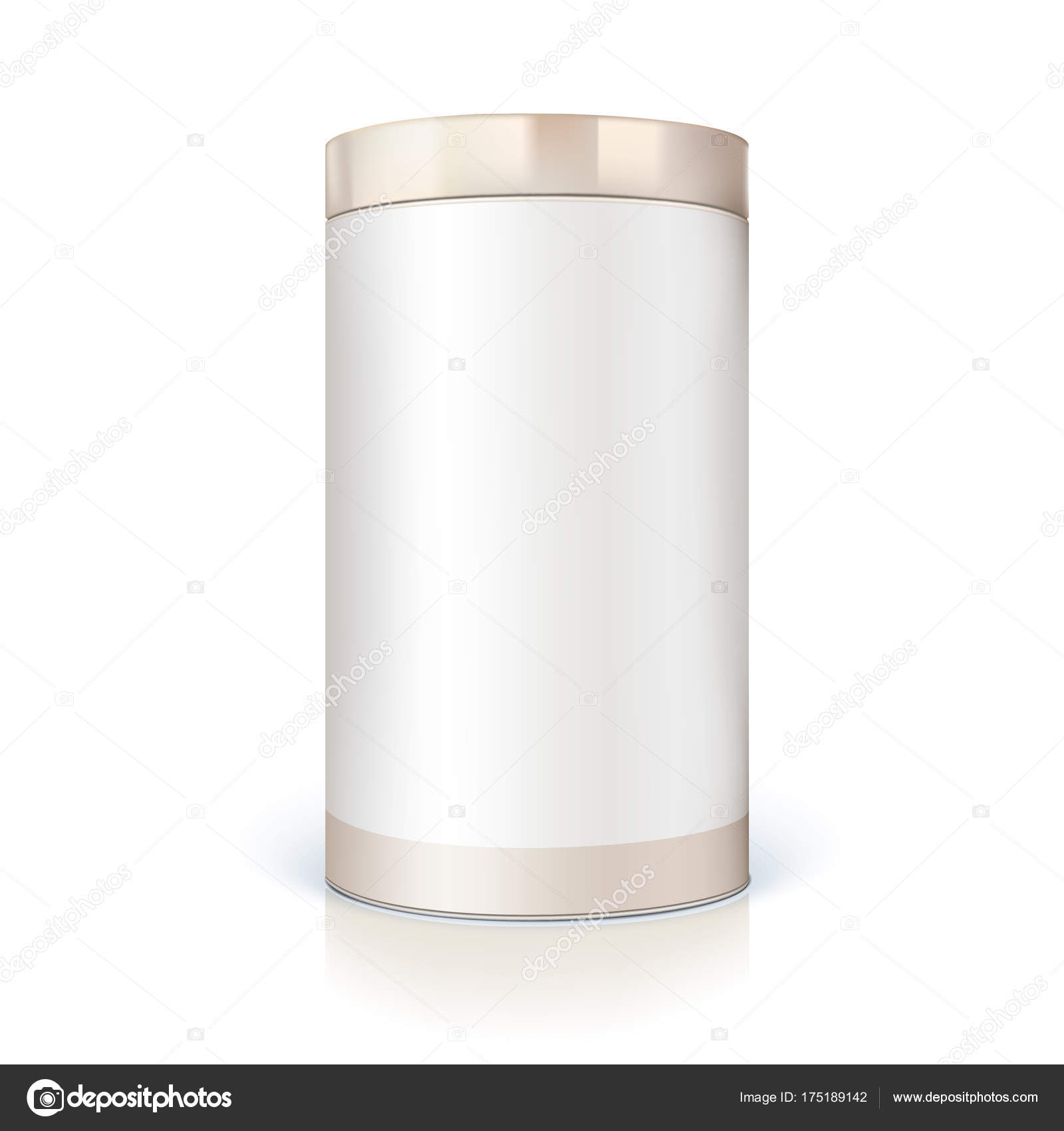 Download Round Tin Of Packaging For Bulk Products Container Cylindrical Shaped With Glossy Light Icon Of Blank Round Tin Can Template Vector 3d Illustration Isolated On White Background Vector Image By C