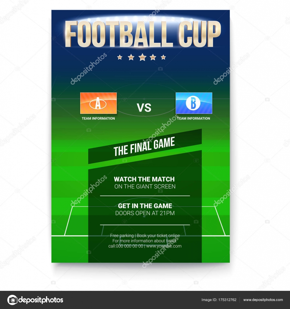 Poster Di Calcio O Calcetto Con Disegno Del Testo Modello