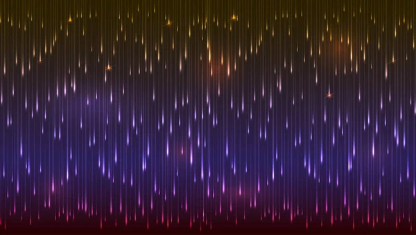 Horizontal abstracto las gotas que caen con el resplandor sobre el fondo coloreado. Salpicadura, forma líquida. Fondo vectorial para póster, portada, pancarta, pancarta . — Vector de stock