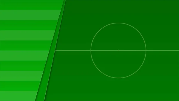 Campo verde calcio o calcio europeo. Bandiera orizzontale per gare di calcio o eventi sportivi, vista dall'alto. Illustrazione 3D, modello per la progettazione di stampa, copertina, manifesti — Vettoriale Stock