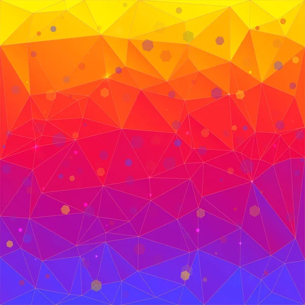 Heller abstrakter Hintergrund von Dreiecken. modischen Verlauf, trendigen Hintergrund mit gelben, roten und blauen Blumen. Low-Poly-Festkulisse für Poster, Banner, Covers und Einladungen — Stockvektor