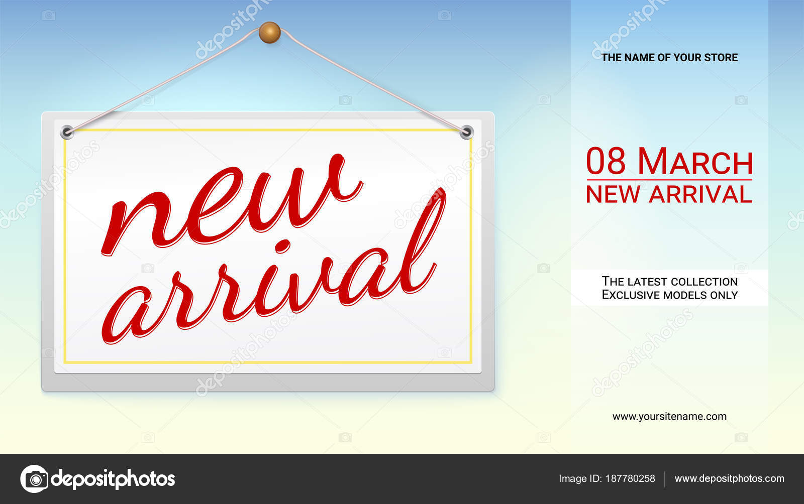 New Arrival Poster With Text Design For Your Shop Label With The Inscription On The Arrival Of A New Product Fashionable Design For Commercial Advertising 3d Illustration Stock Vector C Master Erik