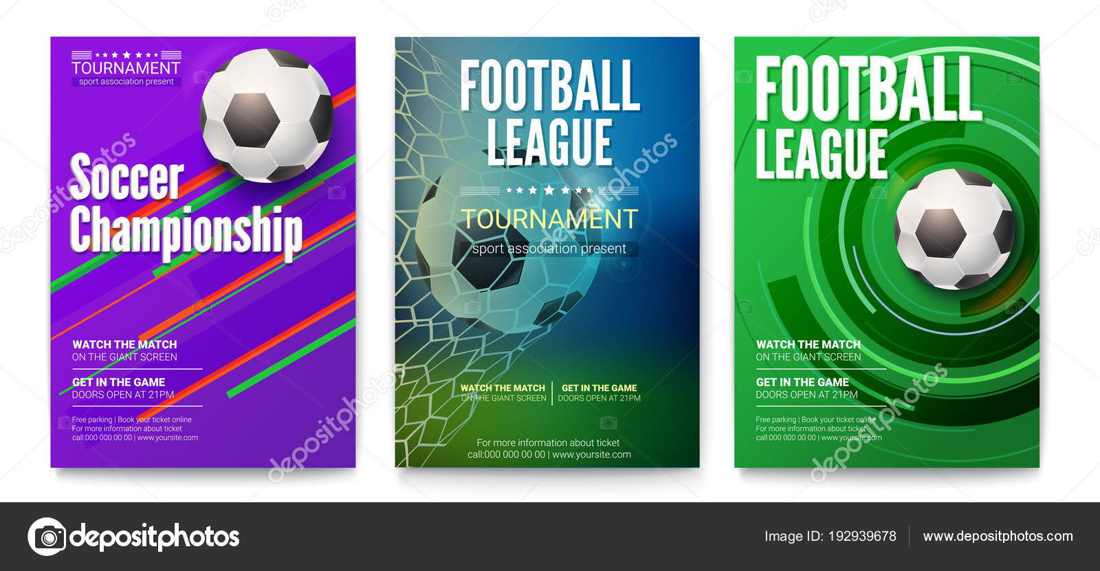 Cartaz de futebol ou futebol com design de texto. Modelo para