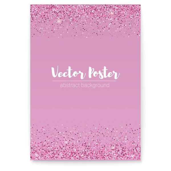 Chic sparkle poster with rose sequins for events, parties and actions. 3d vector illustration, eps10. Vintage text on pink background. — ストックベクタ