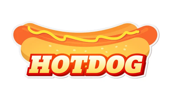 Icono de Hot dog. Logo para servicio de comida rápida. Plantilla para vendedor comida rápida, mercado, anuncio . — Archivo Imágenes Vectoriales