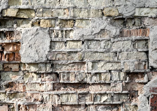 Padrão de textura de parede de tijolo velho arruinado — Fotografia de Stock