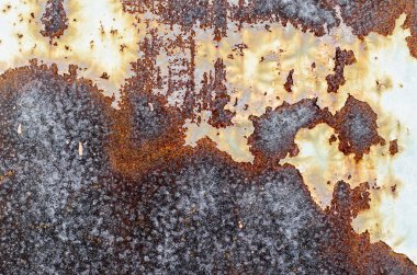 Eski paslı demir duvarın arkaplan dokusu