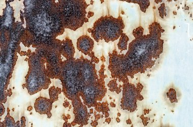 Eski paslı demir duvarın arkaplan dokusu