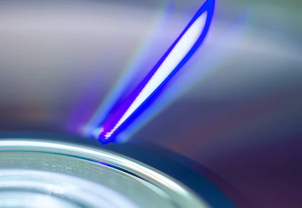 Kleur oppervlak van een compact disc macro close-up — Stockfoto