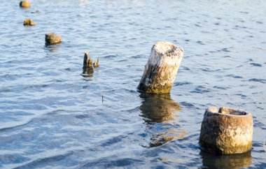 mavi su ahşap mesaj