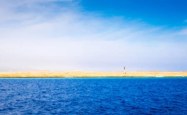 Côte Paysage Mer Rouge Ciel Bleu Avec Des Nuages Sharm — Photo