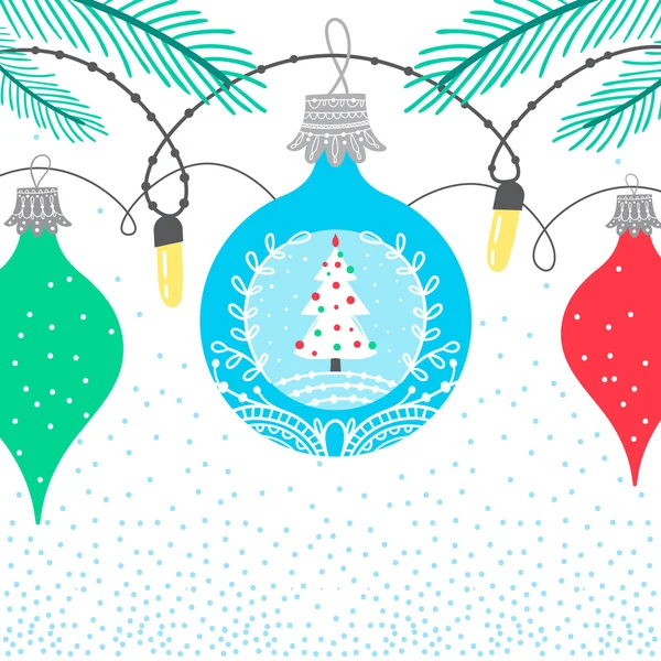 Navidad tarjeta de burbuja de invierno — Vector de stock