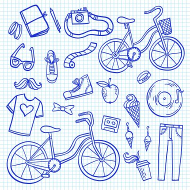 Hipster yaşam tarzı simgesi toplama