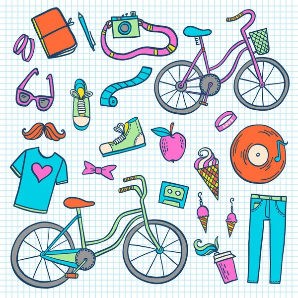 Hipster lifestyle icon collection — Stock Vector