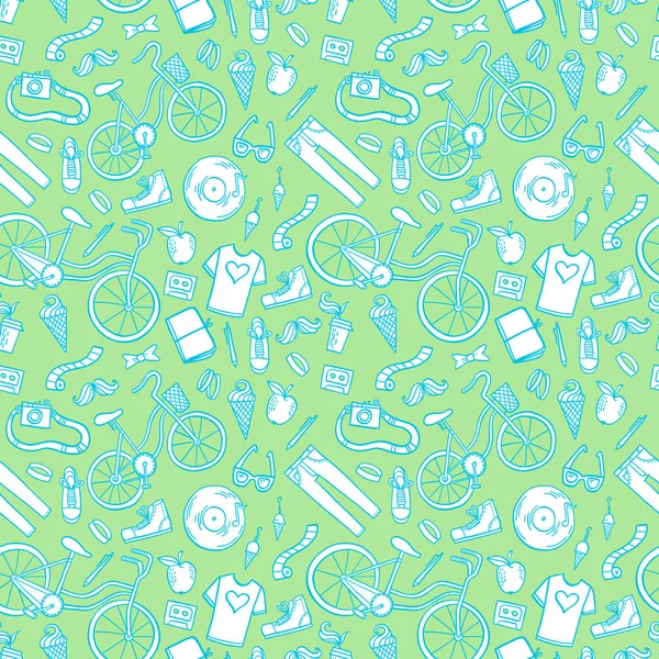 Hipster estilo de vida fundo padrão Ilustração De Stock