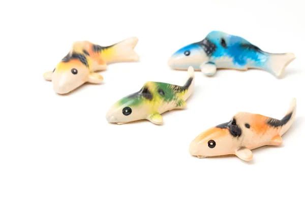 Ceramic of Koi fish sculptors. Use to decorate on the wall. — Stock Photo, Image