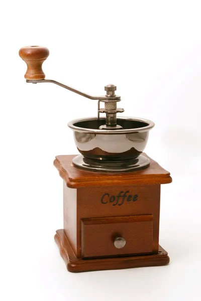 Vintage manual coffee grinder isolate on white Stock Picture