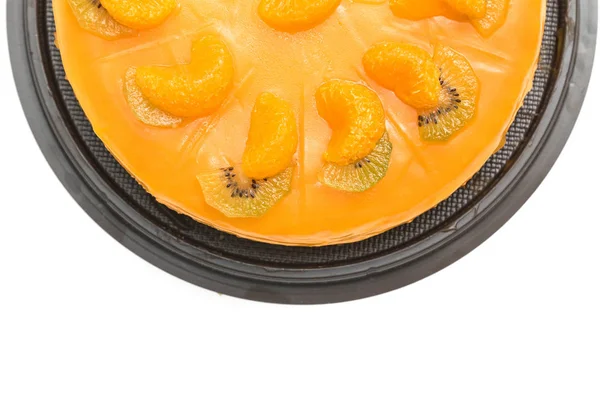 Sweet orange cake on the wooden plate — Stock Photo, Image