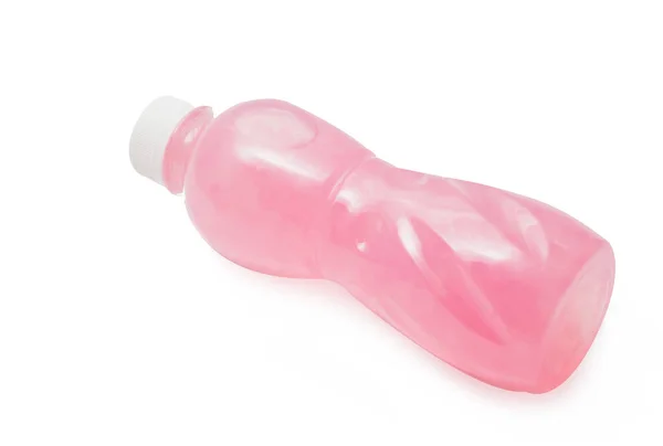 Sumo de lichia, bebidas saudáveis em garrafas de plástico no backgro branco — Fotografia de Stock