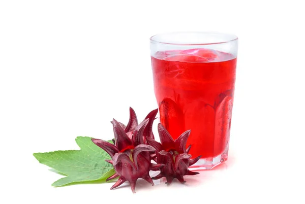 Roselle oder Hibiskussaft mit frischer Roselle, ein Getränk für gute Zwecke — Stockfoto