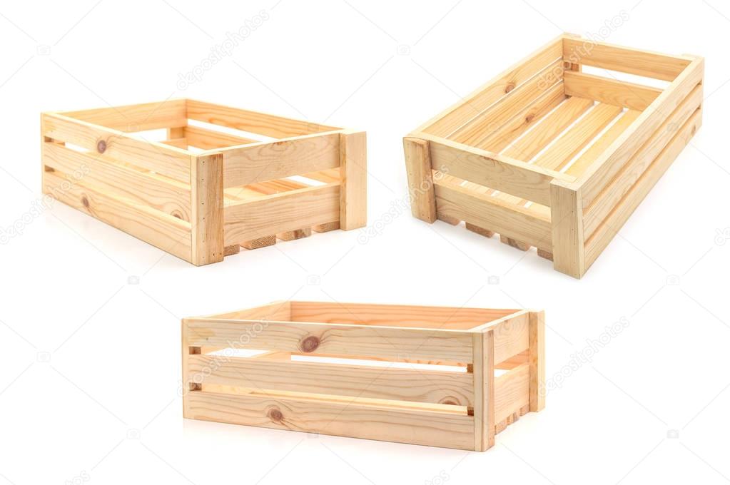 Empty wooden fruit crate