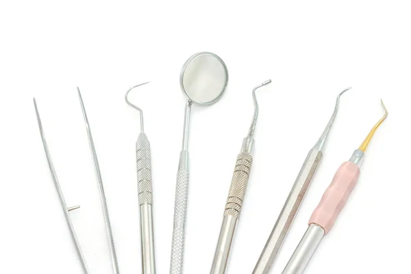 Professional dental tools on white background — Stock Photo, Image