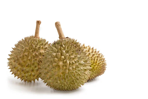 Durian elszigetelt fehér háttérben. a gyümölcsök királya — Stock Fotó