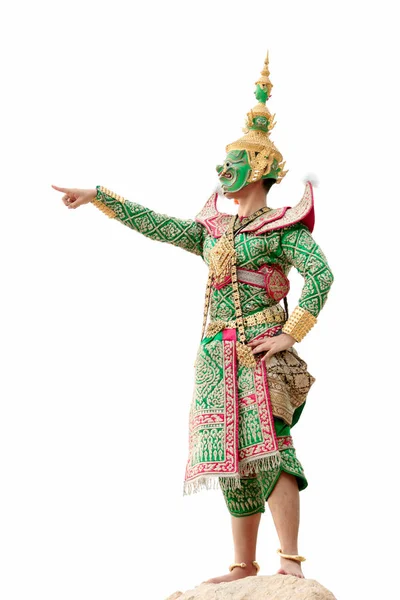 Khon ist traditionelle Tanztheaterkunst der klassischen thailändischen Maske — Stockfoto