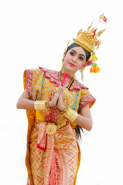 泰国舞蹈在蒙面孔敬 Benjakai 文学罗摩衍那, — 图库照片