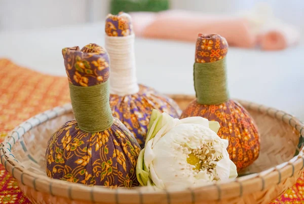 The Herbal compress ball for Thai spa massage — Stock Photo, Image