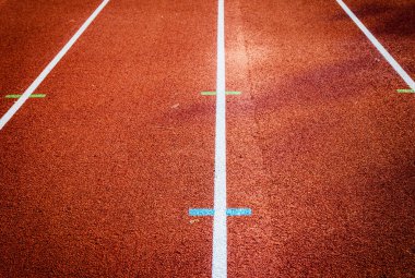 Atlet parça veya koşu parkuru lane ile 