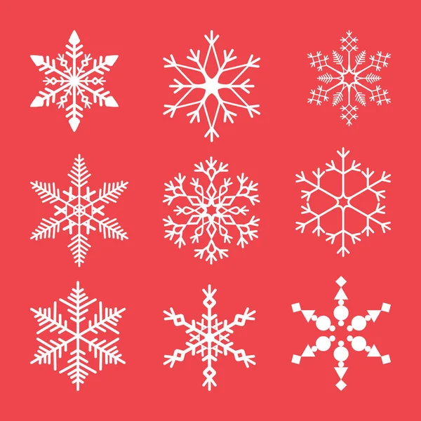 Ensemble de flocons de neige illustration vectorielle pour carte élément Noël et Nouvel An . — Image vectorielle